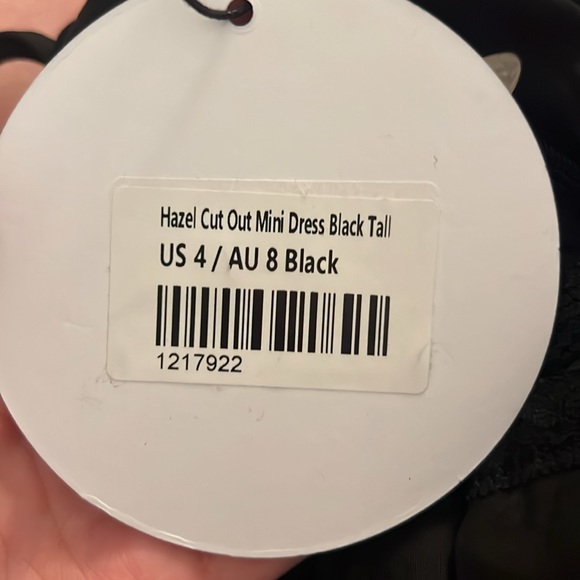 Princess Polly Hazel Cut Out Mini Dress Black Tall - US 4 - Picture 5 of 5